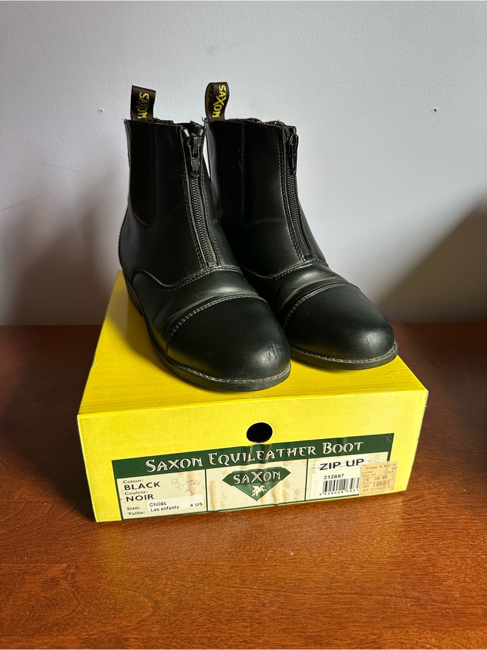 Kids Black Zip-Up Riding Boots